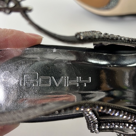 Roviky Black & Silver Rhinestone Sexy Night Out Heels - Picture 12 of 14